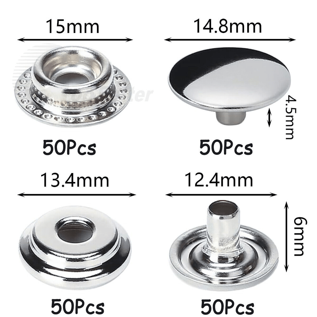 Canvas Snaps Kit, Fastener Screw Snaps for Furniture Canvas Marine Grade Boat Cover Snap Button Kit with Setting Tool - HomeDIYer