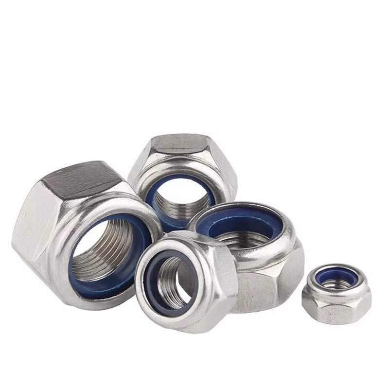10Pcs M3 M4 M5 M6 M8 M10 M12 304 Stainless Steel Nylon Self - lock Hex Nuts Locknut DIN985 - HomeDIYer