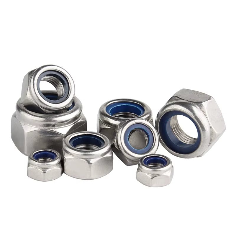 10Pcs M3 M4 M5 M6 M8 M10 M12 304 Stainless Steel Nylon Self - lock Hex Nuts Locknut DIN985 - HomeDIYer