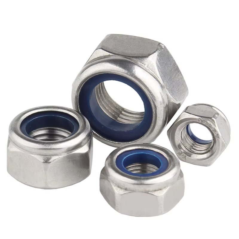 10Pcs M3 M4 M5 M6 M8 M10 M12 304 Stainless Steel Nylon Self - lock Hex Nuts Locknut DIN985 - HomeDIYer