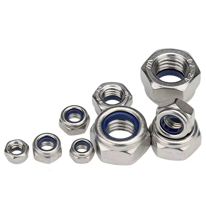 10Pcs M3 M4 M5 M6 M8 M10 M12 304 Stainless Steel Nylon Self - lock Hex Nuts Locknut DIN985 - HomeDIYer