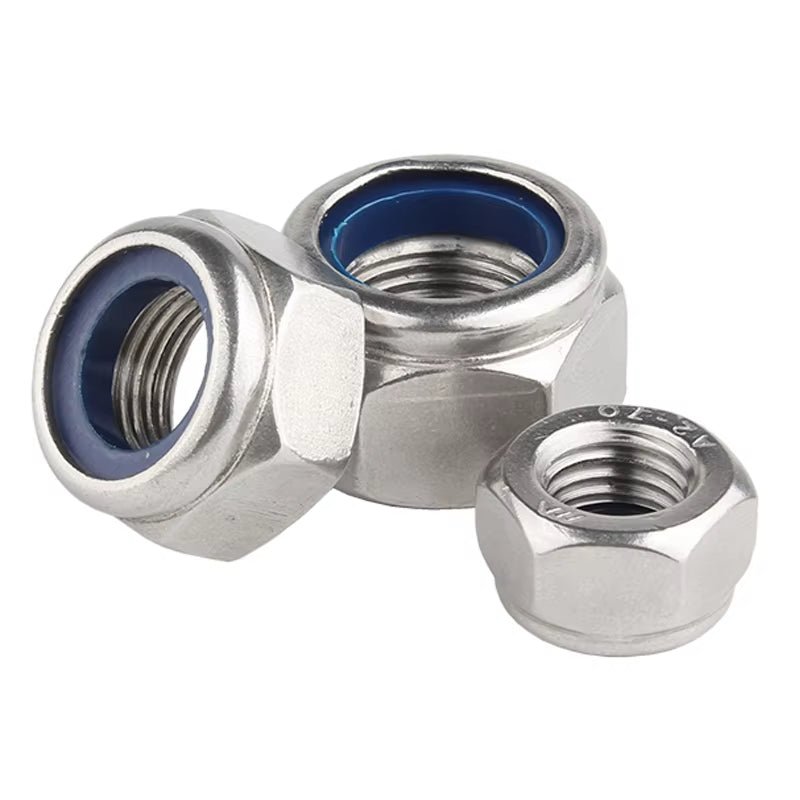 10Pcs M3 M4 M5 M6 M8 M10 M12 304 Stainless Steel Nylon Self - lock Hex Nuts Locknut DIN985 - HomeDIYer