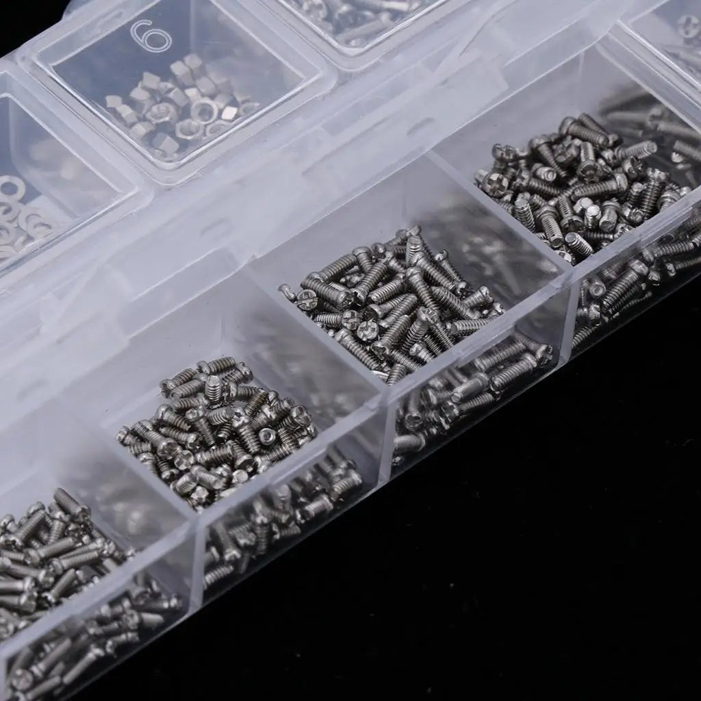 1100Pcs Eyeglasses Repair Kit, Tiny Sunglasses Screws, Glasses Screws and 5 Pairs Nose Pads with Micro Screwdriver Tweezer for Watch Clock Spectacle Eye Glass Repair - HomeDIYer