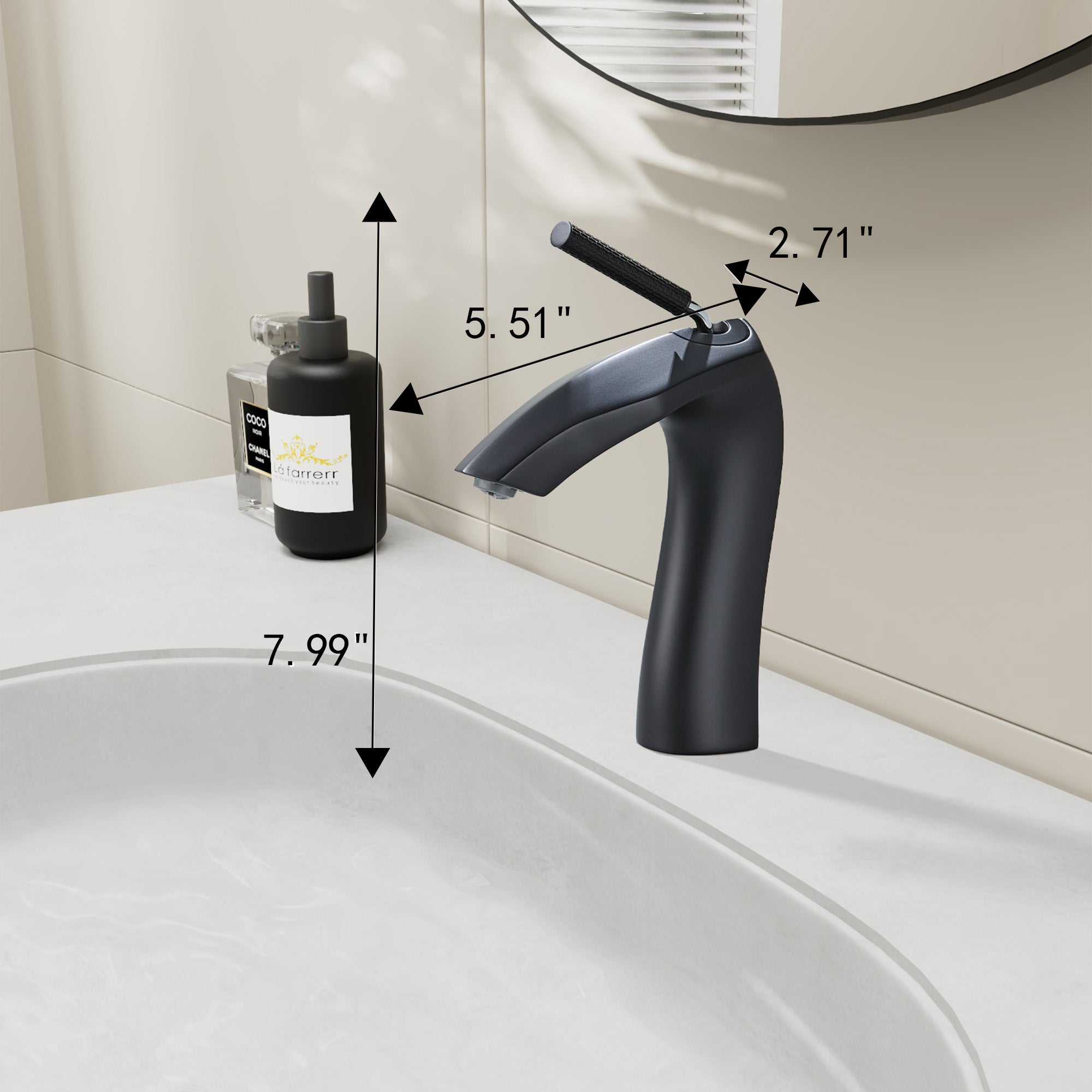 Single Handle Bathroom Sink Faucet – Solid Brass, Ceramic Disc Valve, Matte Black or Brushed Gold