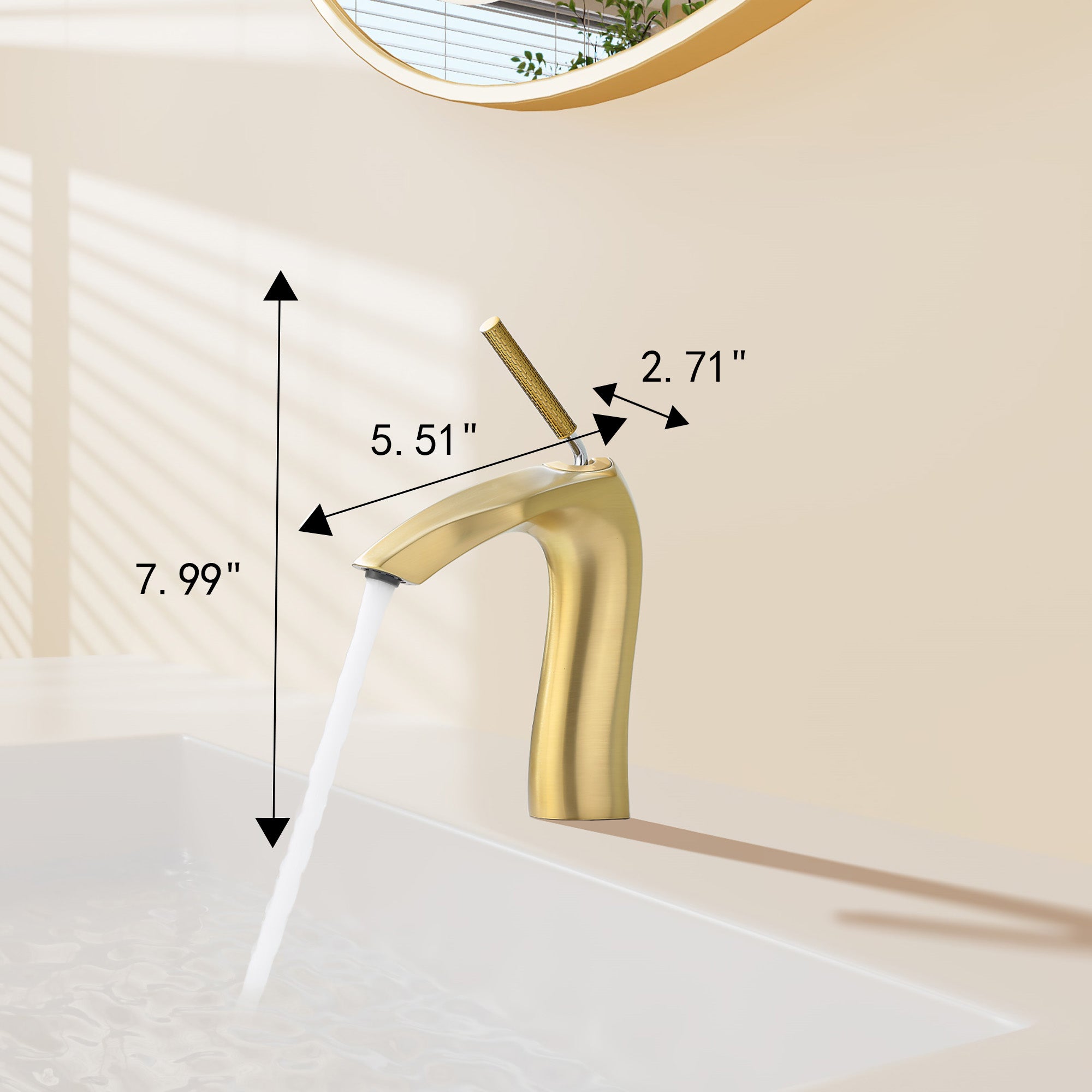 Single Handle Bathroom Sink Faucet – Solid Brass, Ceramic Disc Valve, Matte Black or Brushed Gold