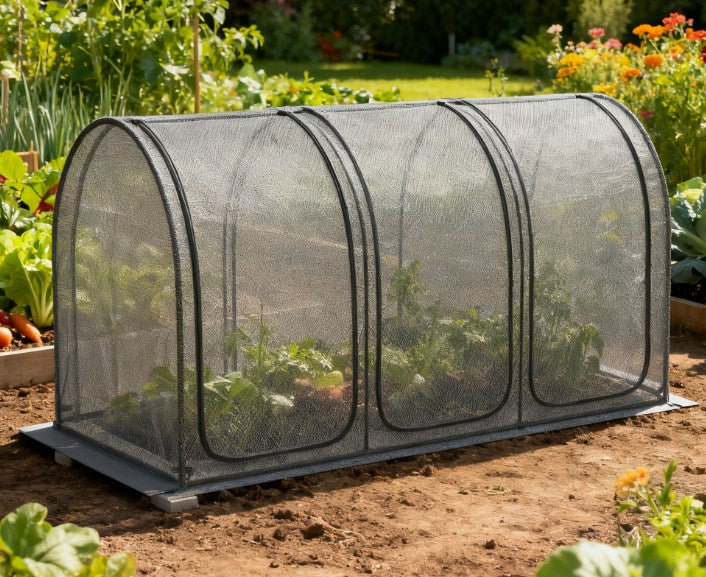Easy to use Crop Cage,Plant Protection Tent,with Zippered Doors,Storage Bag and Ground Stakes