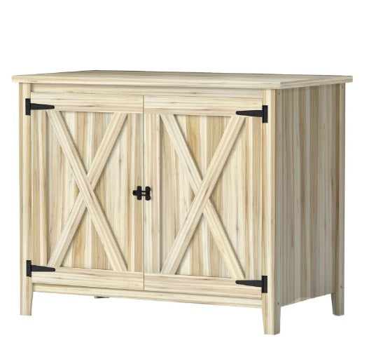 Wooden Outdoor Storage Cabinet,Garden Storage Shed,Garden Shed Potting Shed with Shelf and Double Doors