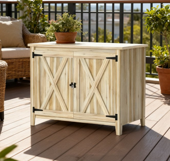 Wooden Outdoor Storage Cabinet,Garden Storage Shed,Garden Shed Potting Shed with Shelf and Double Doors