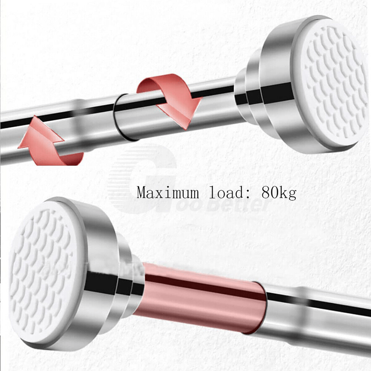 100cm Shower Curtain Rail Rod Spring Extendable Stainless Steel Telescopic Pole - HomeDIYer