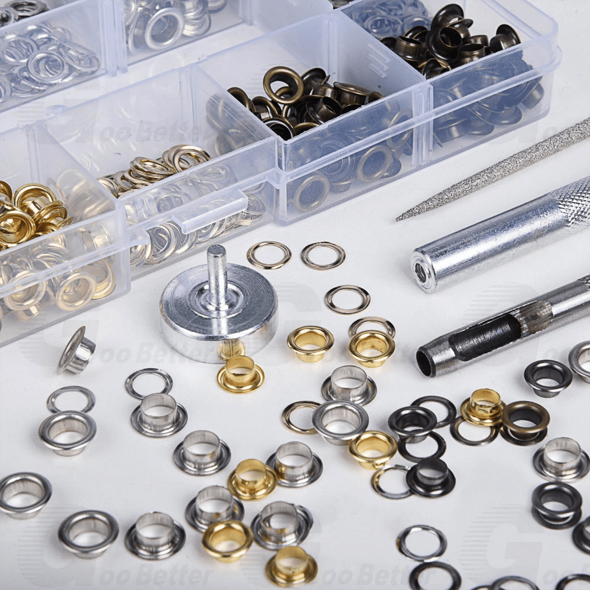 200Pcs Grommet Kit Eyelet Leather Craft Fabric Canvas Hole Punch Tools 1/4 inch - HomeDIYer