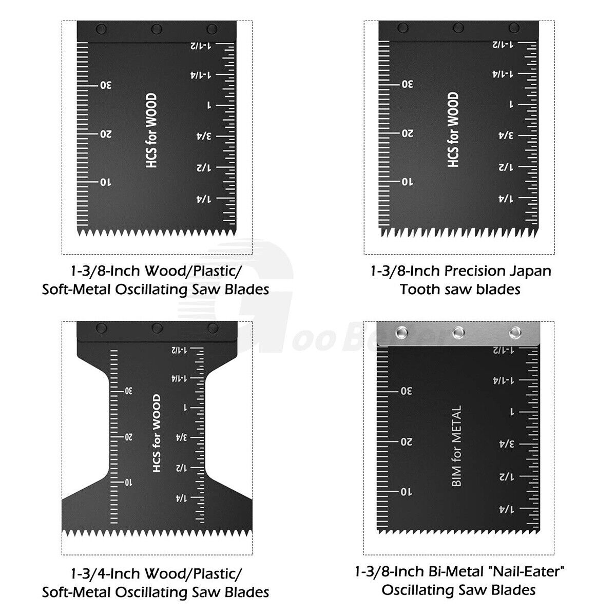 50Pcs Oscillating Multi Tool Saw Blades Universal 34 - 44mm Sets Wood Metal Cutter - HomeDIYer
