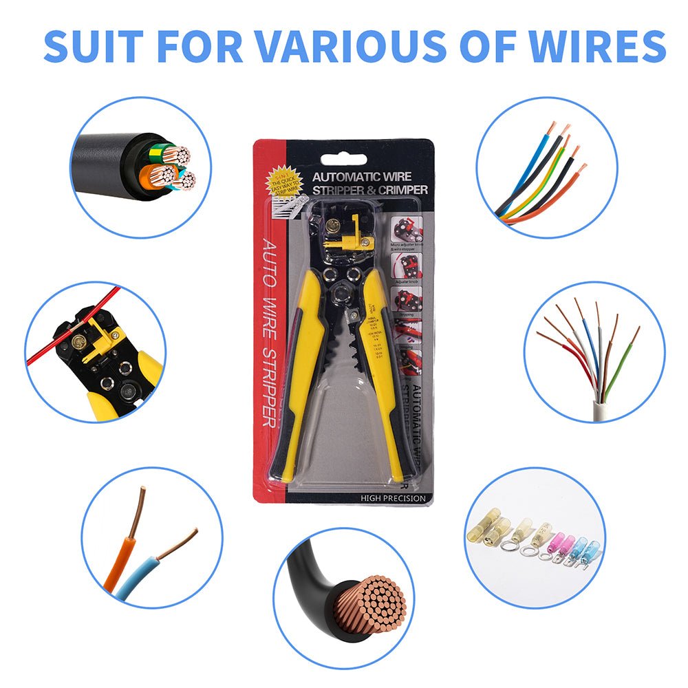Wire Stripper and Crimping Tool,AWG 24 - 10 Automatic Stripper Tool with AWG 22 - 10 Ratchet Wire Crimper For Heat Shrink Connectors - HomeDIYer