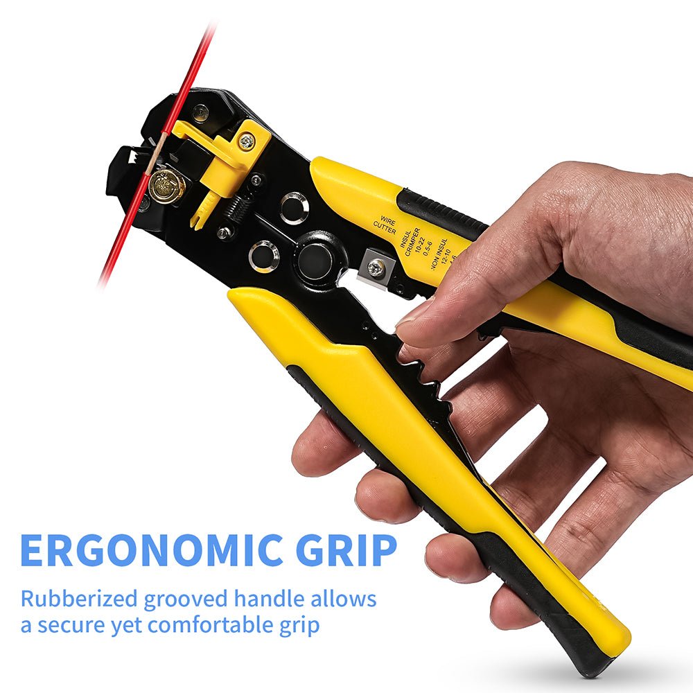 Wire Stripper and Crimping Tool,AWG 24 - 10 Automatic Stripper Tool with AWG 22 - 10 Ratchet Wire Crimper For Heat Shrink Connectors - HomeDIYer