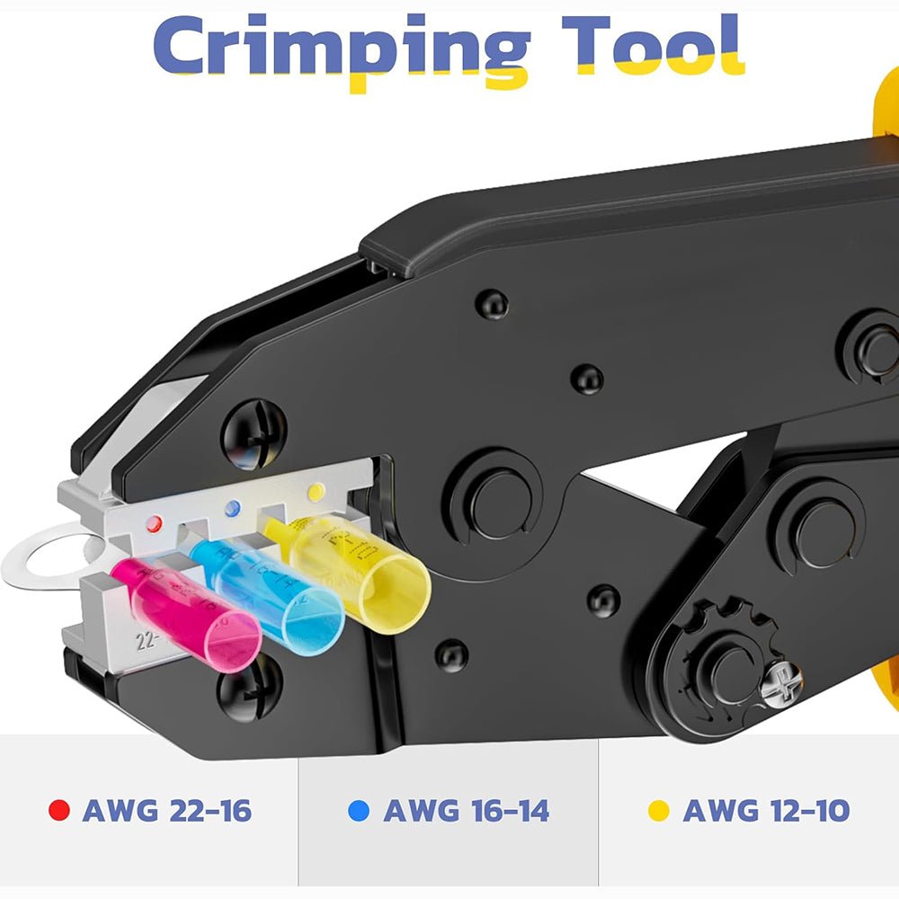 Wire Stripper and Crimping Tool,AWG 24 - 10 Automatic Stripper Tool with AWG 22 - 10 Ratchet Wire Crimper For Heat Shrink Connectors - HomeDIYer
