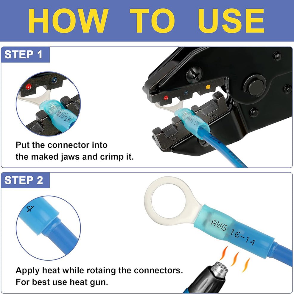 Wire Stripper and Crimping Tool,AWG 24 - 10 Automatic Stripper Tool with AWG 22 - 10 Ratchet Wire Crimper For Heat Shrink Connectors - HomeDIYer