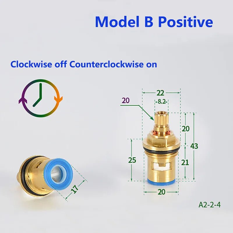 Universal Replacement Tap Valves Brass Ceramic Disc Cartridge Inner Faucet Valve - HomeDIYer