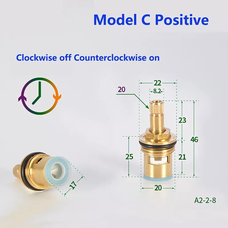 Universal Replacement Tap Valves Brass Ceramic Disc Cartridge Inner Faucet Valve - HomeDIYer