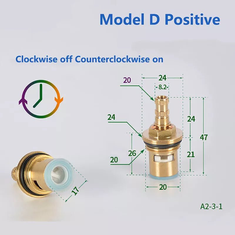 Universal Replacement Tap Valves Brass Ceramic Disc Cartridge Inner Faucet Valve - HomeDIYer