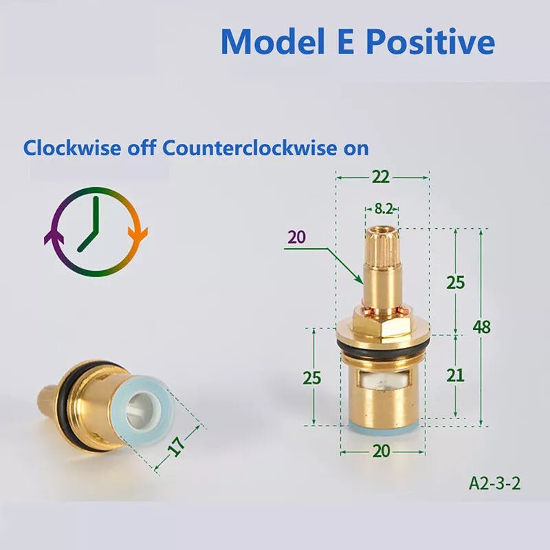 Universal Replacement Tap Valves Brass Ceramic Disc Cartridge Inner Faucet Valve - HomeDIYer