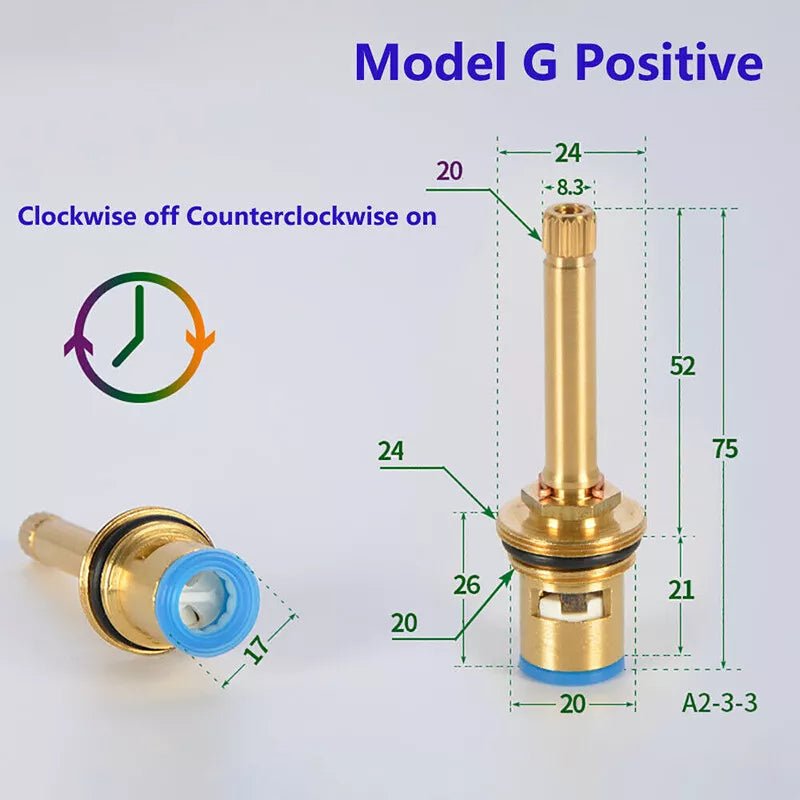 Universal Replacement Tap Valves Brass Ceramic Disc Cartridge Inner Faucet Valve - HomeDIYer