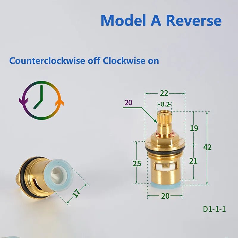 Universal Replacement Tap Valves Brass Ceramic Disc Cartridge Inner Faucet Valve - HomeDIYer