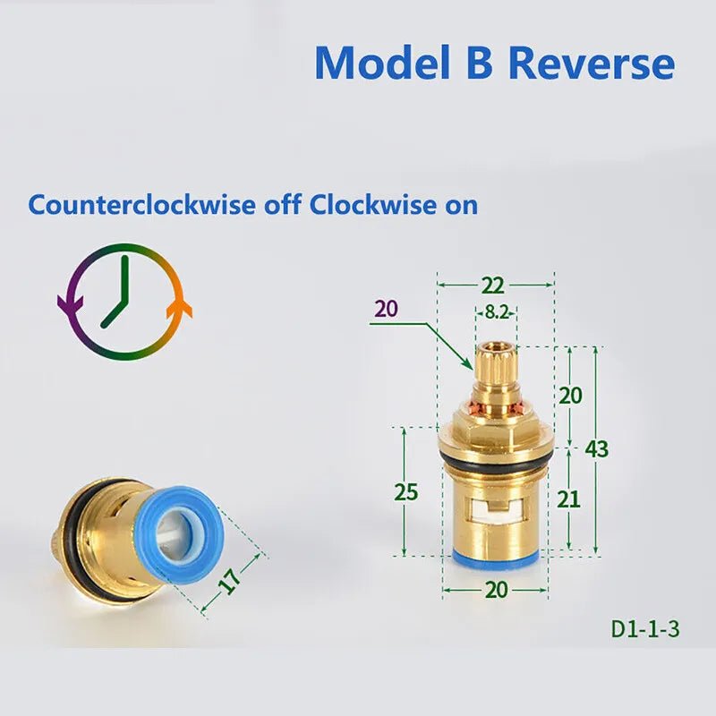 Universal Replacement Tap Valves Brass Ceramic Disc Cartridge Inner Faucet Valve - HomeDIYer