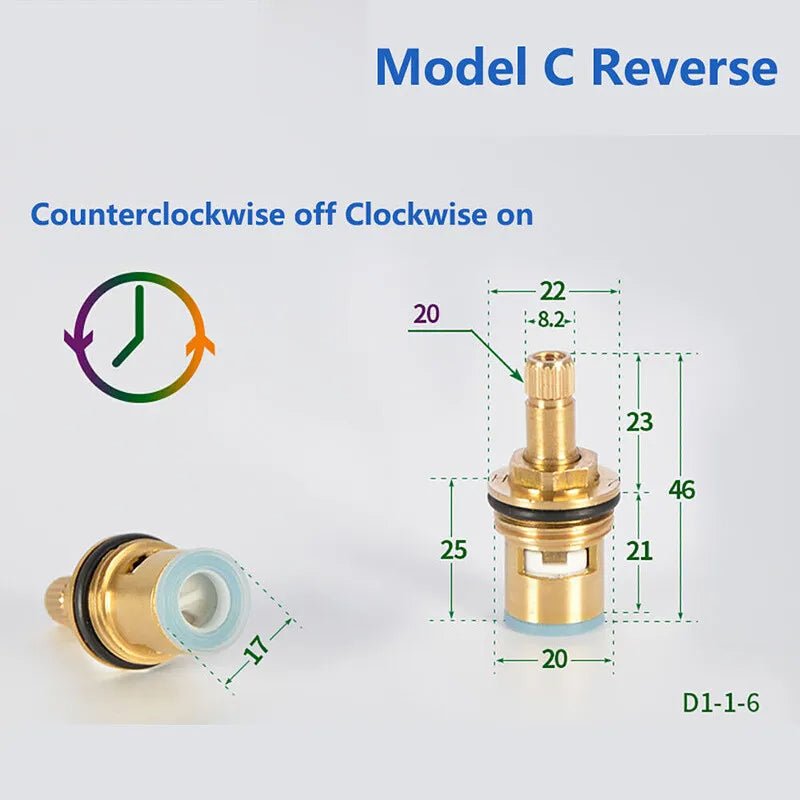 Universal Replacement Tap Valves Brass Ceramic Disc Cartridge Inner Faucet Valve - HomeDIYer