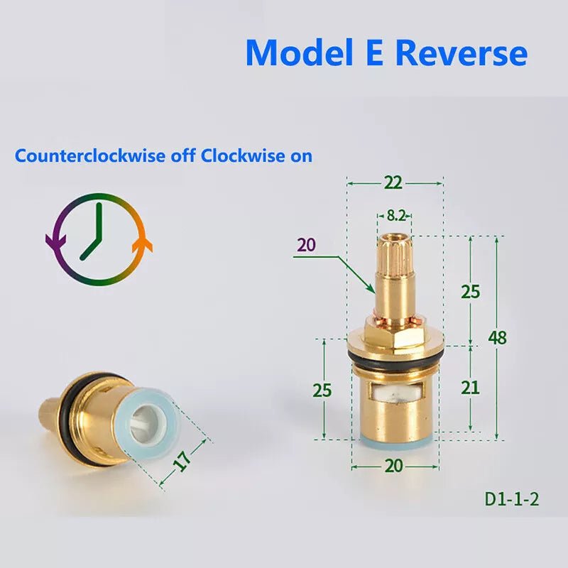 Universal Replacement Tap Valves Brass Ceramic Disc Cartridge Inner Faucet Valve - HomeDIYer