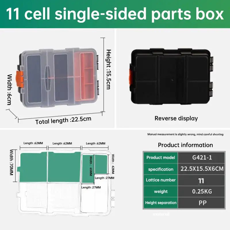 Multi - Compartment Portable Plastic Tool Box with Removable Dividers, Thick - Wall Design, Large Capacity for Screw Accessories Storage - HomeDIYer