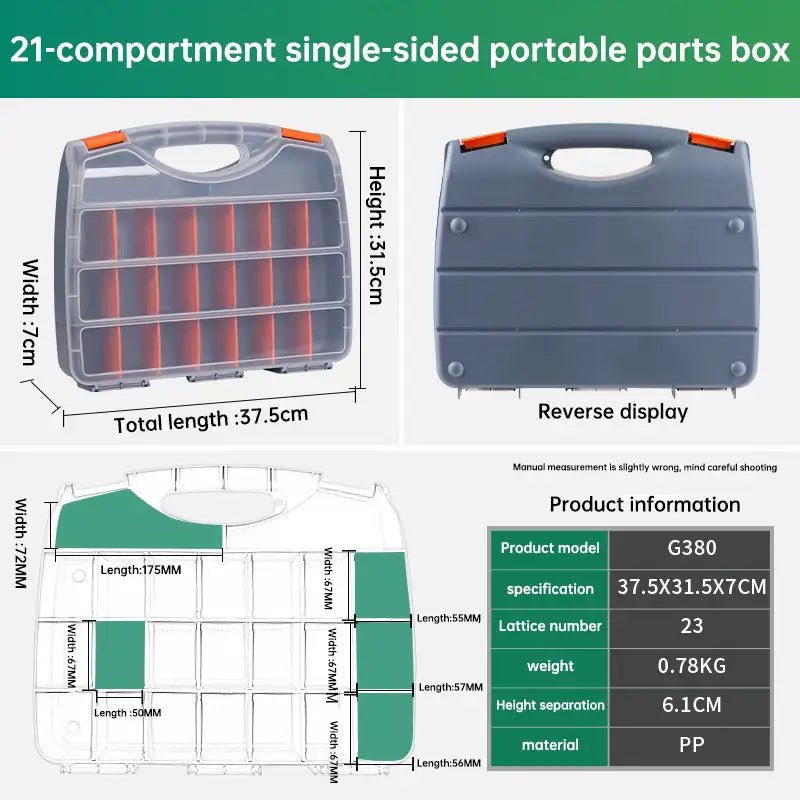 Multi - Compartment Portable Plastic Tool Box with Removable Dividers, Thick - Wall Design, Large Capacity for Screw Accessories Storage - HomeDIYer