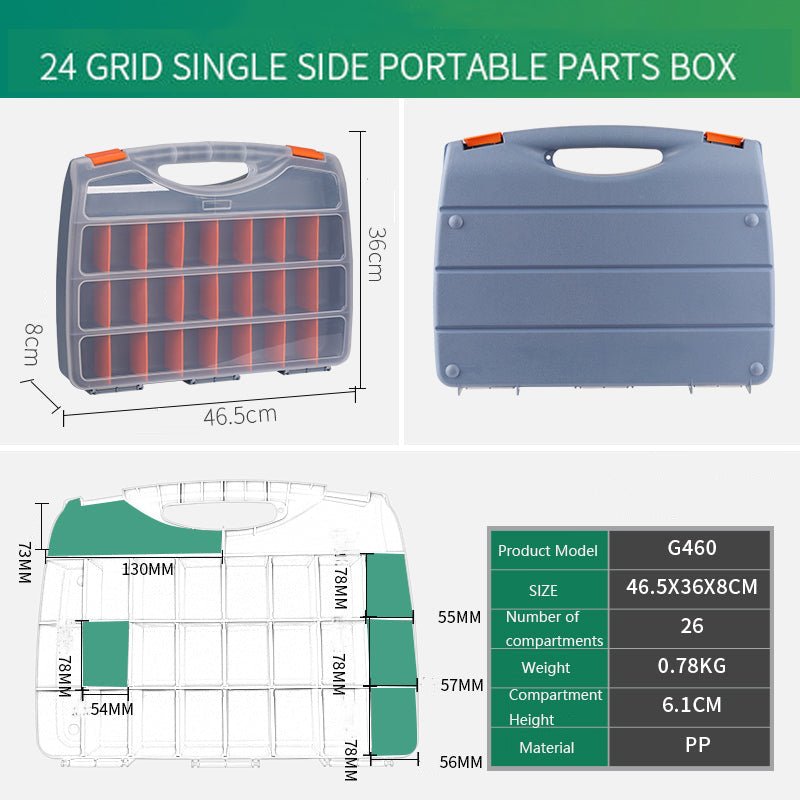 Multi - Compartment Portable Plastic Tool Box with Removable Dividers, Thick - Wall Design, Large Capacity for Screw Accessories Storage - HomeDIYer