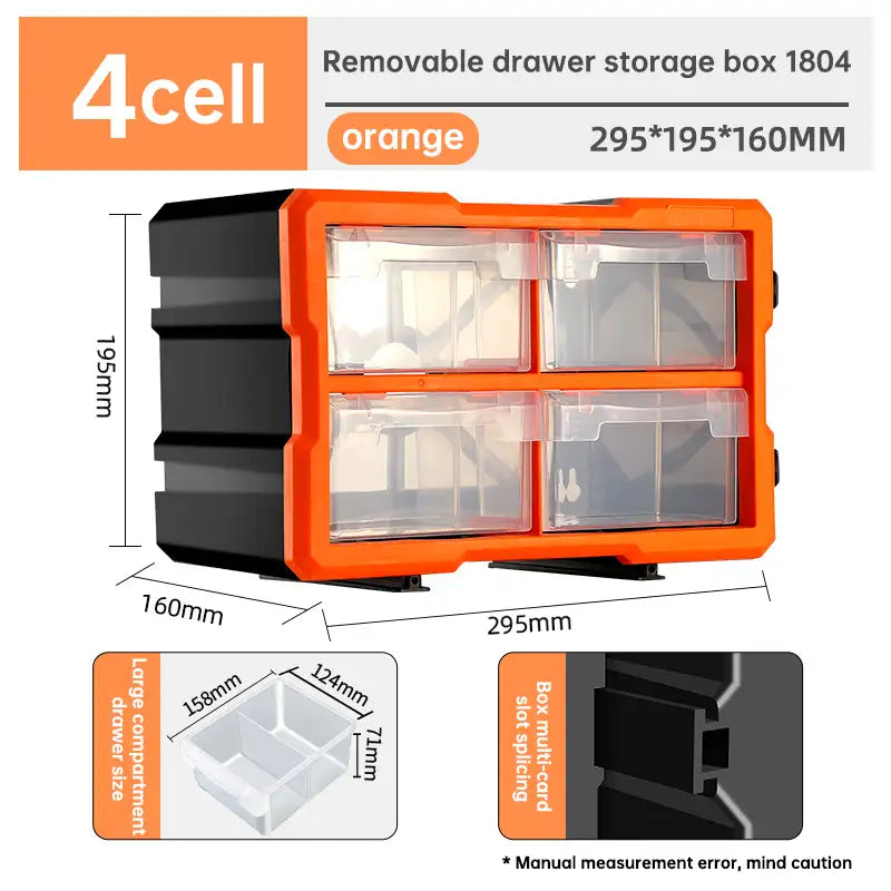 Hard Plastic Organizing Boxes Tool Parts Screw Storage Box Tool Chest Drawers Working Professional Home Tools Packaging