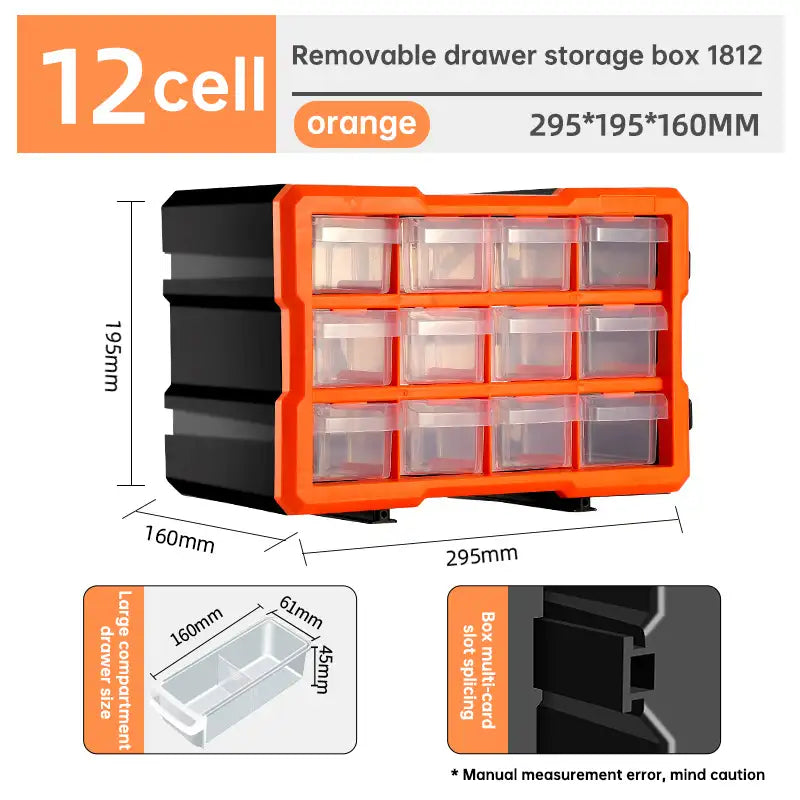 Hard Plastic Organizing Boxes Tool Parts Screw Storage Box Tool Chest Drawers Working Professional Home Tools Packaging