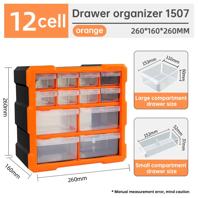 Hard Plastic Organizing Boxes Tool Parts Screw Storage Box Tool Chest Drawers Working Professional Home Tools Packaging