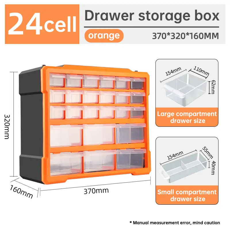 Hard Plastic Organizing Boxes Tool Parts Screw Storage Box Tool Chest Drawers Working Professional Home Tools Packaging