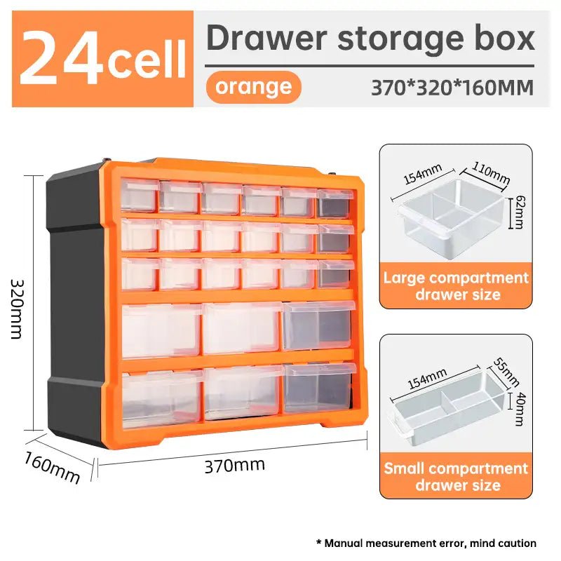 Hard Plastic Organizing Boxes Tool Parts Screw Storage Box Tool Chest Drawers Working Professional Home Tools Packaging - HomeDIYer