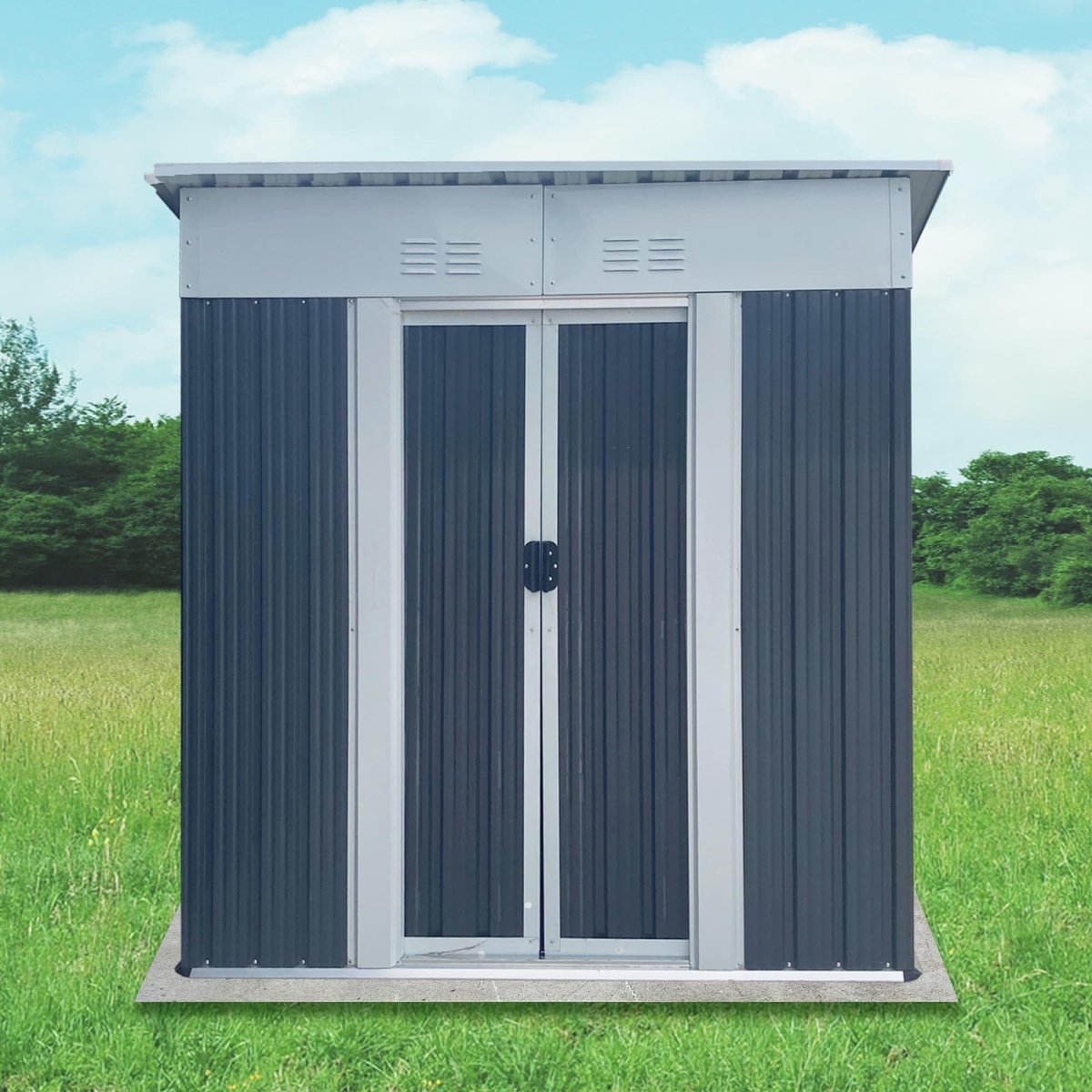 5x3FT Vertical Outdoor Storage Shed | Corrosion Resistant Metal Tool Shed - HomeDIYer