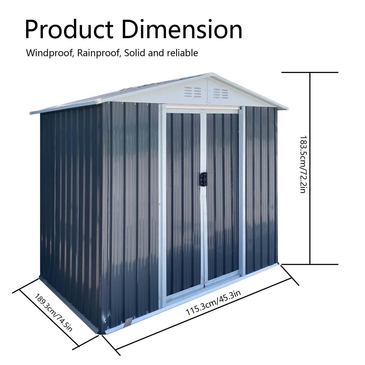 6x4FT Outdoor Metal Storage Shed | Aluminum Alloy Garden Shed - HomeDIYer