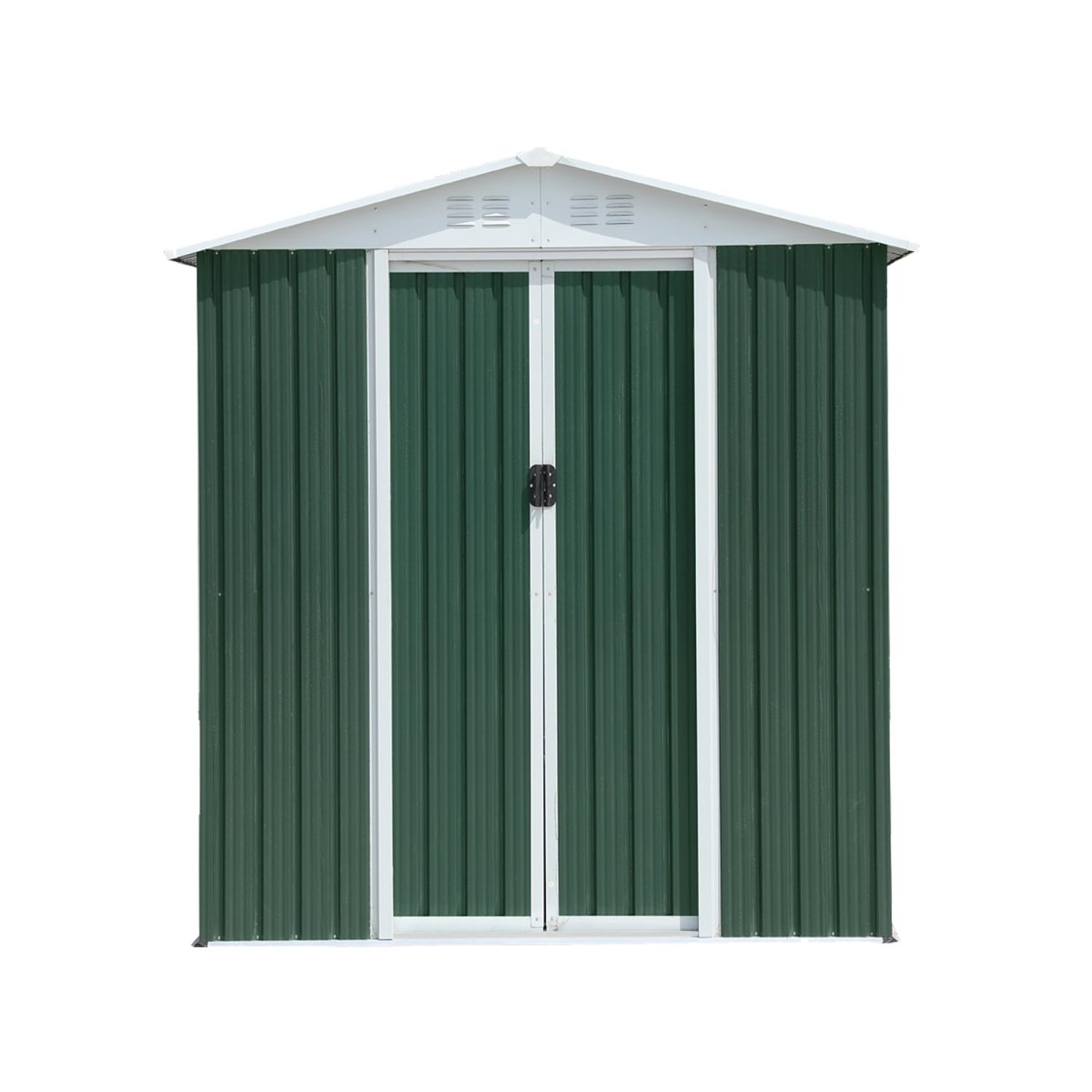 6x4FT Outdoor Storage Shed | Green Aluminum Alloy Garden Shed - HomeDIYer