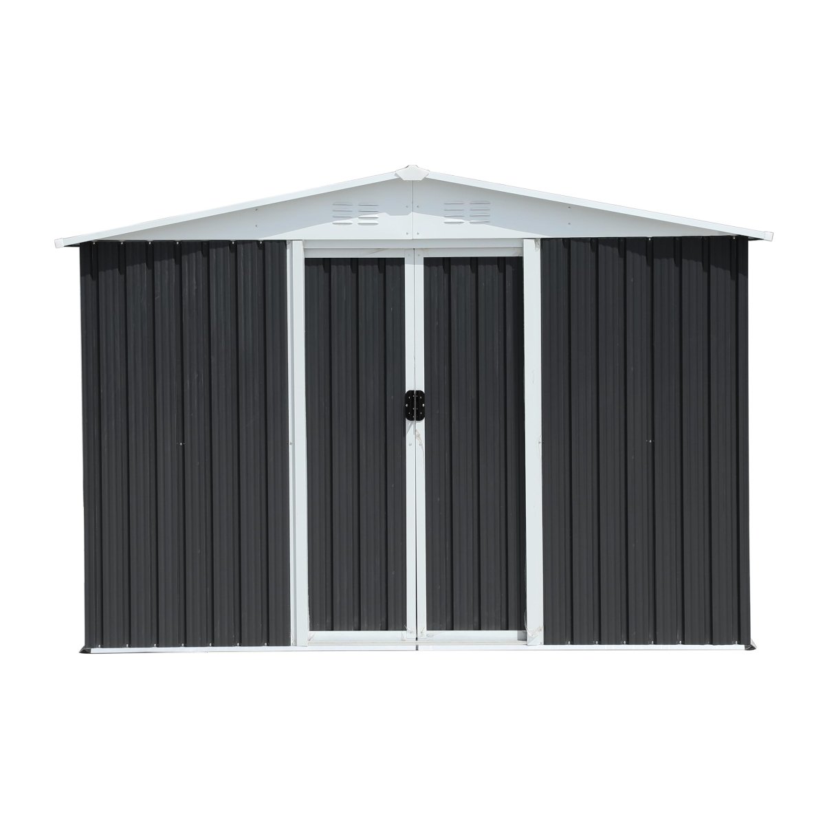 10x8FT Outdoor Storage Shed with Windows | Metal Garden Shed with Lockable Door - HomeDIYer