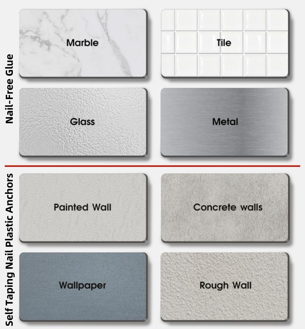 Shower Shelf - 2 Tier Rustproof Bonded Shower Caddy - Wall - Mounted Shower Holder - 8 Hooks,Towel Bars - Shower Accessories Bathroom Organiser - No Drilling Required for Installation - HomeDIYer