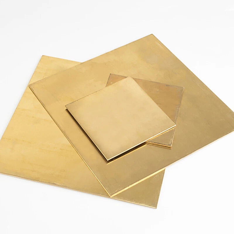 H62 Solid Brass Sheet 0.8mm 1mm 1.5mm | 100–200mm Metal Plate | HomeDIYer|white background product photo