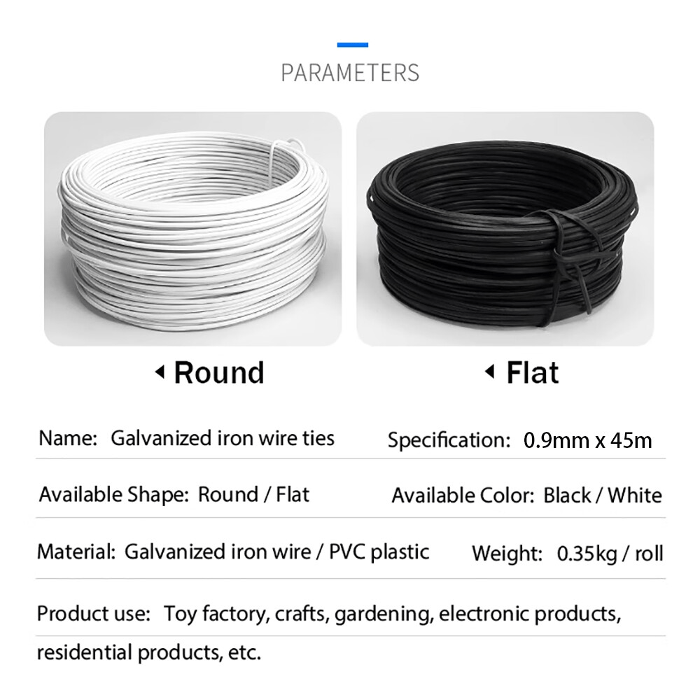 Galvanised Garden Wire Heavy DutyPlant Tie Fencing Wire 45 - 100m Long WhiteBlack - HomeDIYer