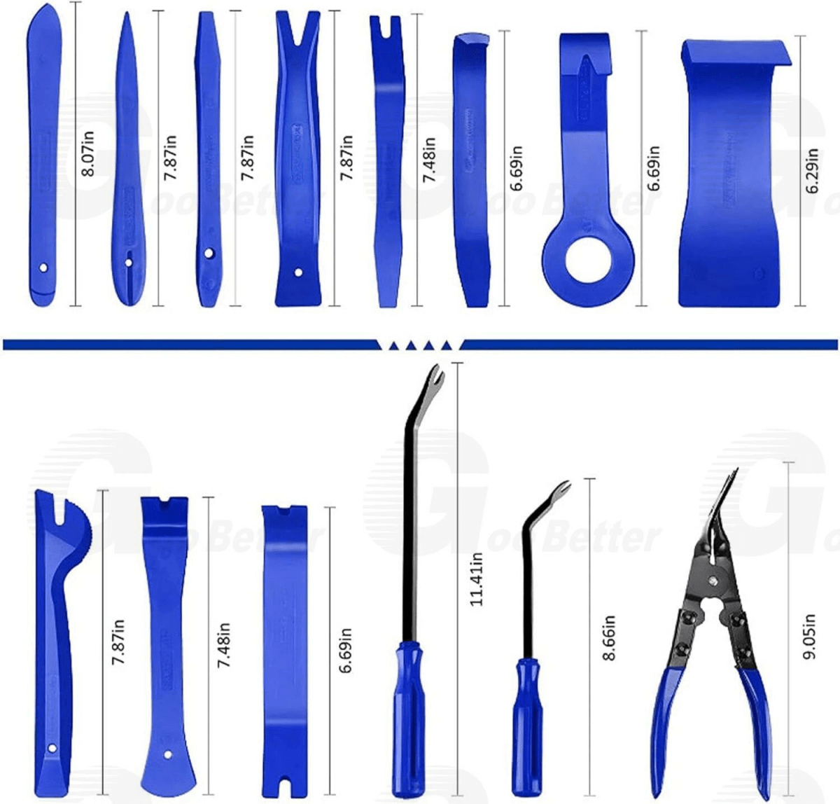 43Pcs Car Trim Removal Tool Kit Radio Hand Pry Panel Door Interior Clip Plastic - HomeDIYer