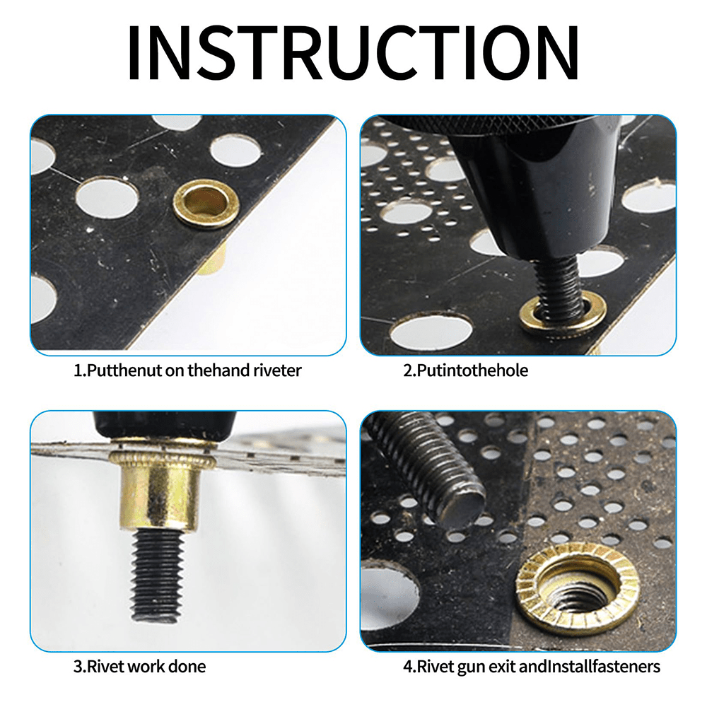 300PCS Zinc Steel Rivet Nut Kit Rivnut Nutsert Assort 150Pcs SAE + 150Pcs Metric - HomeDIYer