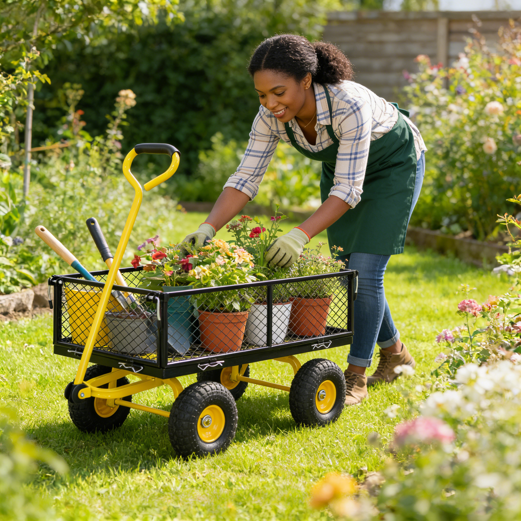 Wagon Cart Garden cart trucks make it easier to transport firewood