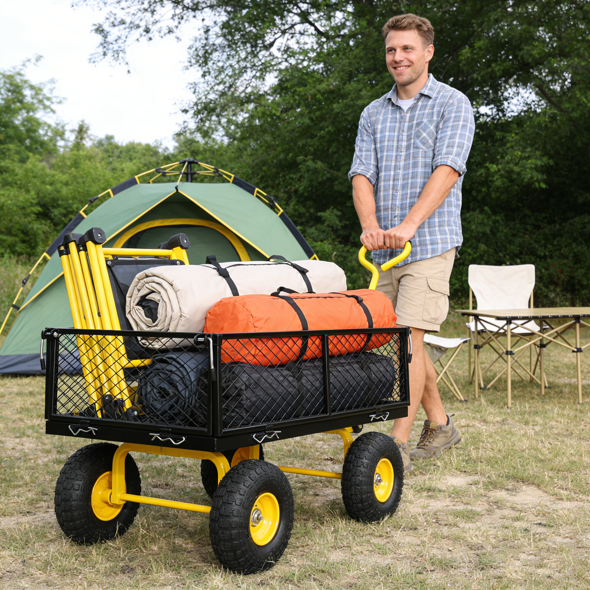 Wagon Cart Garden cart trucks make it easier to transport firewood