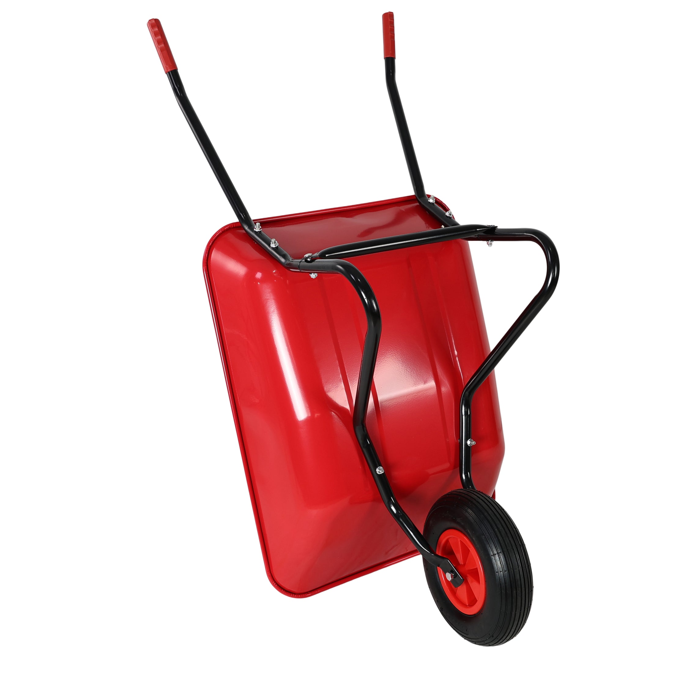 Steel TRAY wheel barrow trolley for red garden 12 inch pneumatic wheel