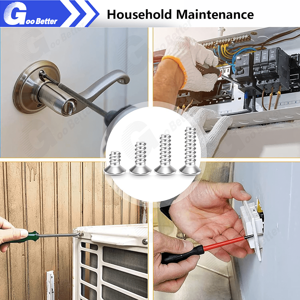 720pcs 6 - 1/4'' Countersunk Flat Head Phillips Machine Screws Set Stainless Steel - HomeDIYer