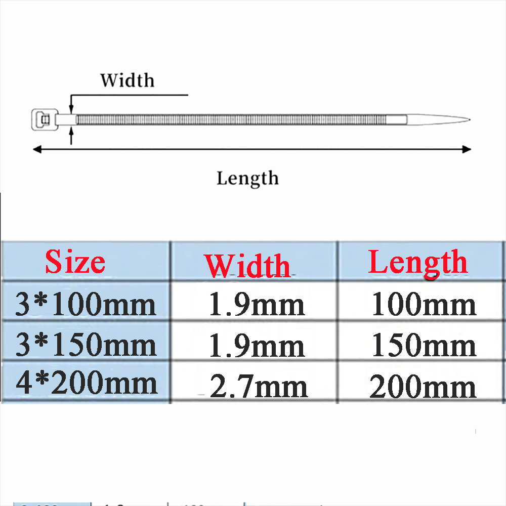 Coloured Cable Ties Nylon Zip Self locking Tie Length 100mm - 200mm - Best Quality - HomeDIYer